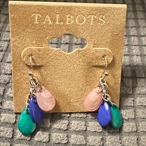 Talbots Pink, Blue, and Green Teardrop Earrings
